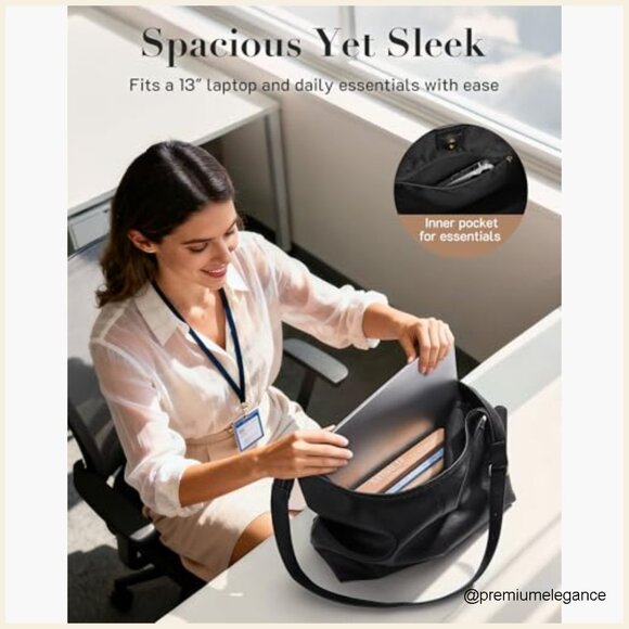 Soft Vegan Leather Hobo Bag Tote Crossbody Shoulder Purse with Pouch - Picture 3 of 7